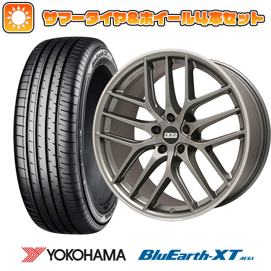 【取付対象】225/55R19 夏タイヤ ホイール4本セット YOKOHAMA ブルーアース XT AE61 (5/114車用) BBS GERMANY BBS CC-R サテンプラチナム 19インチ【送料無料】