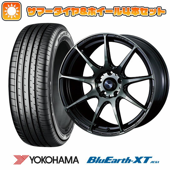 【取付対象】225/65R17 夏タイヤ ホイール4本セット YOKOHAMA ブルーアース XT AE61 (5/114車用) WEDS ウェッズスポーツ SA-99R 17インチ【送料無料】