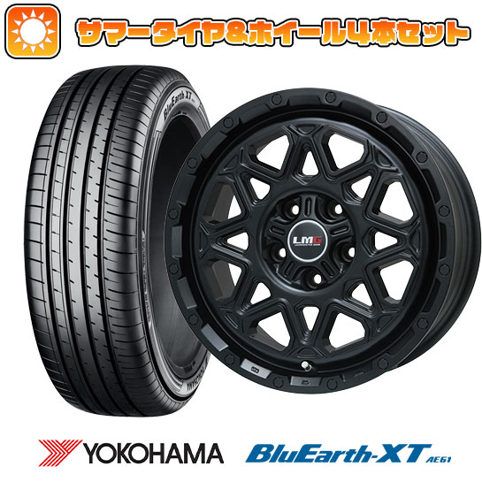 【取付対象】225/65R17 夏タイヤ ホイール4本セット YOKOHAMA ブルーアース XT AE61 (5/114車用) LEHRMEISTER LMG モンタグナ(マットブラック) 17インチ【送料無料】