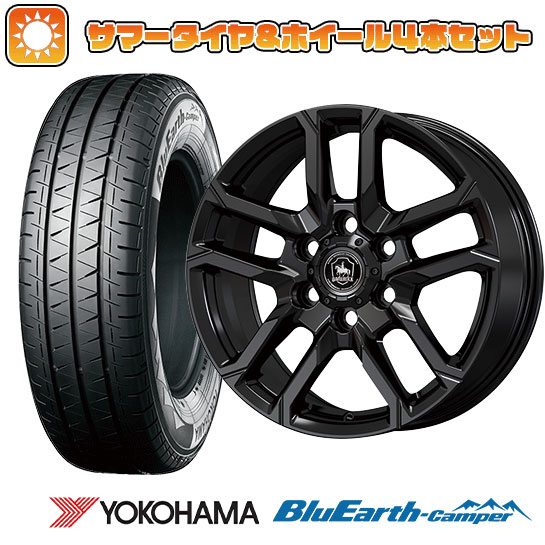 【取付対象】195/80R15 夏タイヤ ホイール4本セット NV350キャラバン YOKOHAMA ブルーアース キャンパー 107/105N コーセイ ベアロック バイソン 15インチ【送料無料】