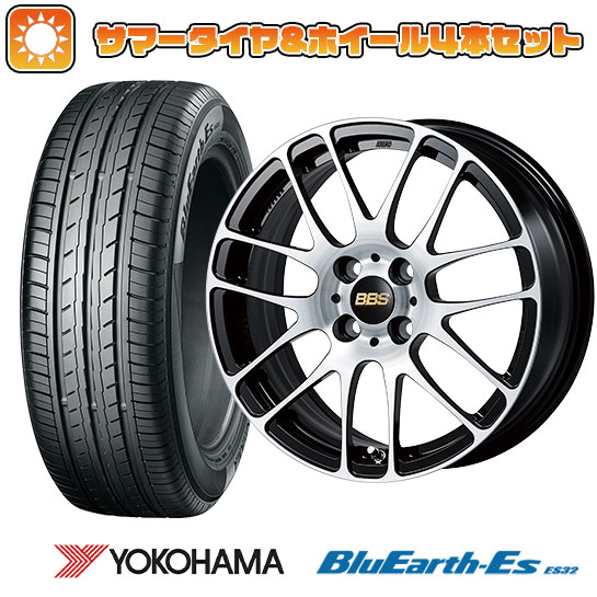 【取付対象】185/55R15 夏タイヤ ホイール4本セット (4/100車用) YOKOHAMA ブルーアース ES32 BBS JAPAN RE-L2 ブラックダイヤカット 15インチ【送料無料】
