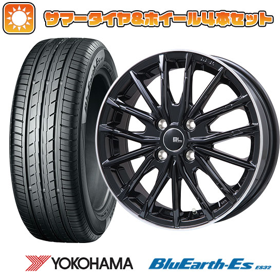 【取付対象】205/65R15 夏タイヤ ホイール4本セット YOKOHAMA ブルーアース ES32 (5/114車用) BRANDLE-LINE DF-10M グロスブラック/リムポリッシュ 15インチ【送料無料】