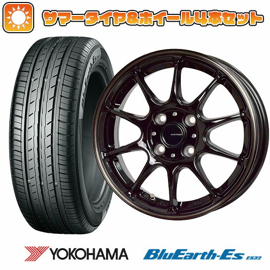 【取付対象】185/55R15 夏タイヤ ホイール4本セット YOKOHAMA ブルーアース ES32 (4/100車用) HOT STUFF ジースピード P-07 15インチ【送料無料】