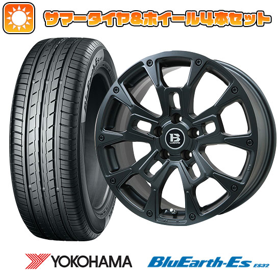 【取付対象】215/65R16 夏タイヤ ホイール4本セット YOKOHAMA ブルーアース ES32 (5/114車用) ビッグウエイ B-LUGNAS BRD(マットブラック) 16インチ【送料無料】