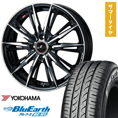 【取付対象】185/55R15 夏タイヤ ホイール4本セット YOKOHAMA ブルーアース AE-01 (4/100車用) WEDS レオニス GX 15インチ【送料無料】