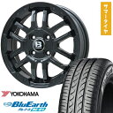 【取付対象】165/55R15 夏タイヤ ホイール4本セット N-BOX タントカスタム ワゴンR YOKOHAMA ブルーアース AE-01 BIGWAY B-LUGNAS FRD(マットブラック) 15インチ【送料無料】(2)