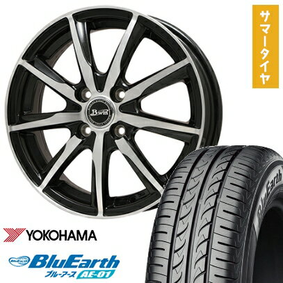 【取付対象】155/65R13 夏タイヤ ホイール4本セット YOKOHAMA ブルーアース AE-01 (軽自動車用) BIGWAY B-WIN ヴェノーザ9 13インチ【送料無料】