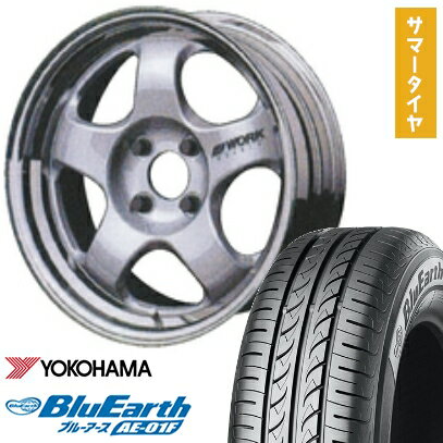 【取付対象】195/65R15 夏タイヤ ホイール4本セット YOKOHAMA ブルーアース AE-01F (5/114車用) WORK マイスター S1 2P 15インチ【送料無料】