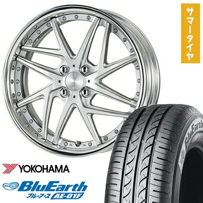 【取付対象】195/55R16 夏タイヤ ホイール4本セット YOKOHAMA ブルーアース AE-01F (4/100車用) WORK リザルタード メッシュ2 16インチ【送料無料】