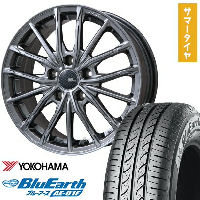 【取付対象】205/55R16 夏タイヤ ホイール4本セット YOKOHAMA ブルーアース AE-01F (5/114車用) BRANDLE-LINE DF-10M ハイパーグレー 16インチ【送料無料】