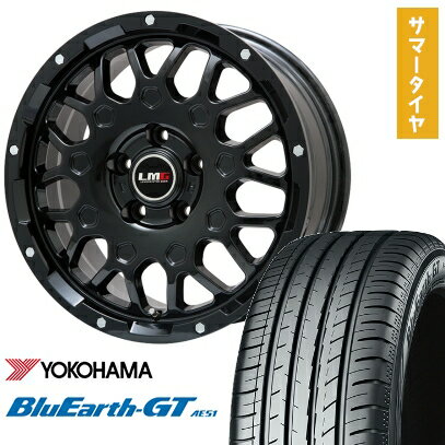 【取付対象】195/55R16 夏タイヤ ホイール4本セット YOKOHAMA ブルーアース GT AE51 (5/114車用) LEHRMEISTER LMG MS-9W グロスブラック 16インチ【送料無料】