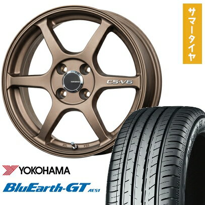【取付対象】195/45R16 夏タイヤ ホイール4本セット YOKOHAMA ブルーアース GT AE51 (4/100車用) LEHRMEISTER CS-V6(ブロンズ) 16インチ【送料無料】
