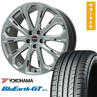 【取付対象】205/55R16 夏タイヤ ホイール4本セット YOKOHAMA ブルーアース GT AE51 (5/114車用) BIGWAY LEYSEEN プラバ5X(クロームハイパーシルバー) 16インチ【送料無料】