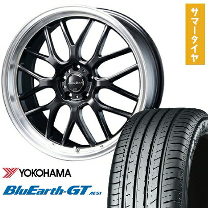 【取付対象】215/40R18 夏タイヤ ホイール4本セット プリウス YOKOHAMA ブルーアース GT AE51 BLEST ユーロスポーツ タイプ805 セミグロスブラック 18インチ【送料無料】