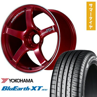 【取付対象】225/50R18 夏タイヤ ホイール4本セット YOKOHAMA ブルーアース XT AE61 (5/114車用) YOKOHAMA アドバンレーシング TC4 18インチ【送料無料】