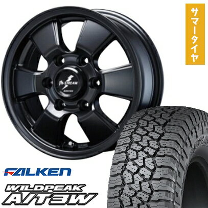【取付対象】195/80R15 夏タイヤ ホイール4本セット ハイエース200系 FALKEN ワイルドピーク A/T3W 107/105N BLEST バーンズテック JHストリーム 15インチ【送料無料】