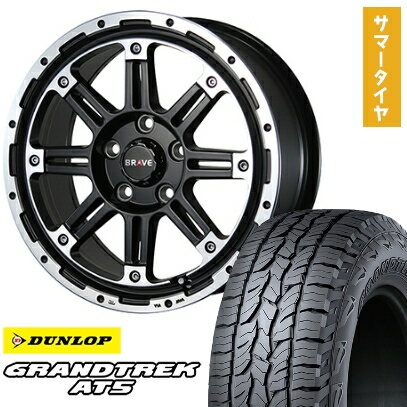 【取付対象】235/70R16 夏タイヤ ホイール4本セット DUNLOP グラントレック AT5 (5/114車用) BLEST バーンズテック ブレイブストリーム 16インチ【送料無料】