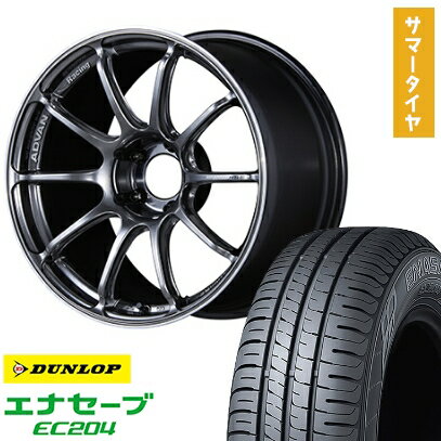 【取付対象】215/45R18 夏タイヤ ホイール4本セット DUNLOP エナセーブ EC204 (5/114車用) YOKOHAMA アドバンレーシング RSIII 18インチ【送料無料】