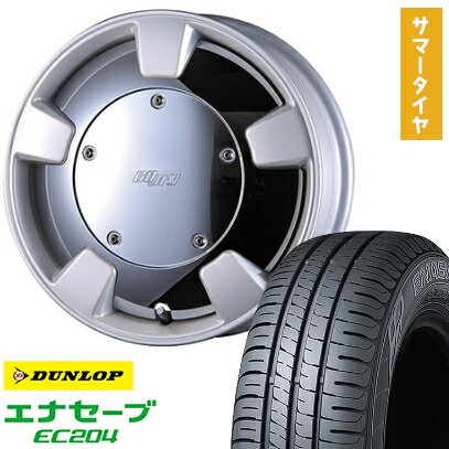 【取付対象】165/50R15 夏タイヤ ホイール4本セット エブリイワゴン DUNLOP エナセーブ EC204 CRIMSON グーフィー スプリッター 15インチ【送料無料】