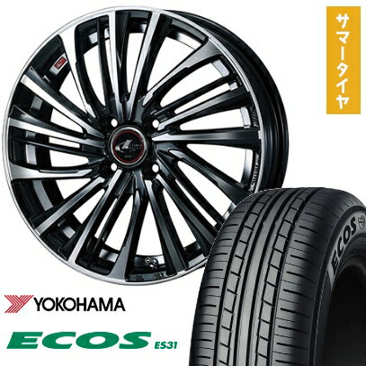 【取付対象】165/55R15 夏タイヤ ホイール4本セット N-BOX タント ワゴンR YOKOHAMA エコス ES31 WEDS ..