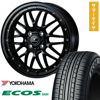 【取付対象】165/55R15 夏タイヤ ホイール4本セット N-BOX タントカスタム ワゴンR YOKOHAMA エコス ES..
