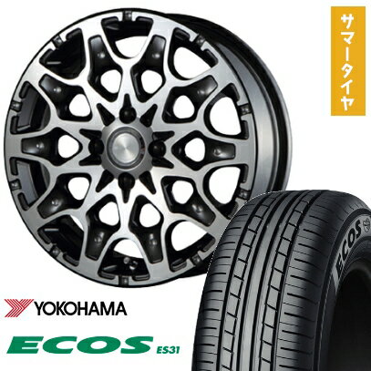 【取付対象】165/55R15 夏タイヤ ホイール4本セット N-BOX タント ワゴンR YOKOHAMA エコス ES31 MZ SPEED J694 15インチ【送料無料】