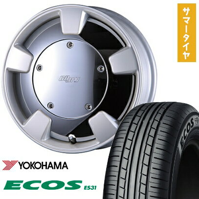 【取付対象】165/50R15 夏タイヤ ホイール4本セット エブリイワゴン YOKOHAMA エコス ES31 CRIMSON グーフィー スプリッター 15インチ【送料無料】
