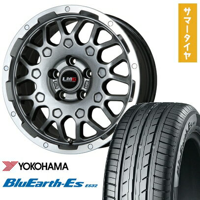 【取付対象】215/60R16 夏タイヤ ホイール4本セット YOKOHAMA ブルーアース ES32 (5/114車用) LEHRMEISTER LMG MS-9W ガンメタリムポリッシュ 16インチ【送料無料】