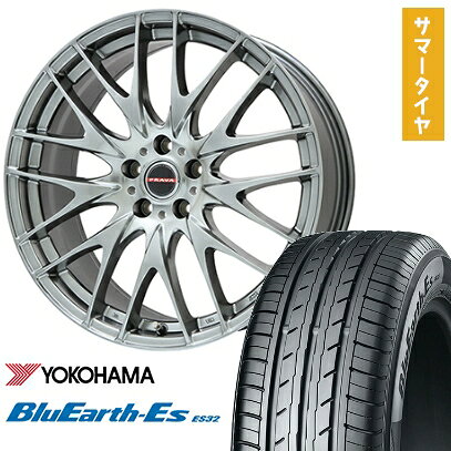 【取付対象】215/40R18 夏タイヤ ホイール4本セット プリウス YOKOHAMA ブルーアース ES32 BIGWAY LEYSEEN プラバ9M(クロームハイパーシルバー) 18インチ【送料無料】