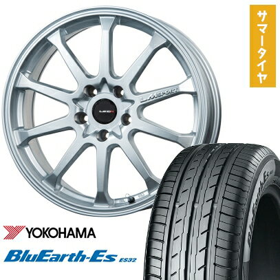 【取付対象】235/50R18 夏タイヤ ホイール4本セット YOKOHAMA ブルーアース ES32 (5/114車用) LEHRMEISTER LMスポーツLM-10R(メタリックシルバー) 18インチ【送料無料】