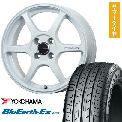 【取付対象】165/50R15 夏タイヤ ホイール4本セット エブリイワゴン YOKOHAMA ブルーアース ES32 LEHRMEISTER CS-V6(ホワイト) 15インチ【送料無料】