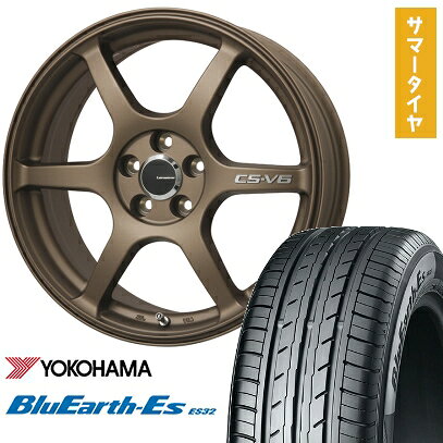 【取付対象】205/40R17 夏タイヤ ホイール4本セット YOKOHAMA ブルーアース ES32 (4/100車用) LEHRMEISTER CS-V6(ブロンズ) 17インチ【送料無料】