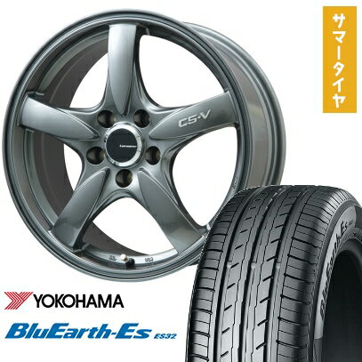 【取付対象】225/45R18 夏タイヤ ホイール4本セット YOKOHAMA ブルーアース ES32 (5/114車用) LEHRMEISTER CS-V(ガンメタ) 18インチ【送料無料】