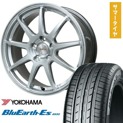 【取付対象】215/60R16 夏タイヤ ホイール4本セット YOKOHAMA ブルーアース ES32 (5/114車用) LEHRMEISTER LMスポーツLM-QR ハイパーシルバー 16インチ【送料無料】