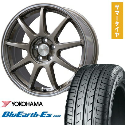 【取付対象】205/55R16 夏タイヤ ホイール4本セット YOKOHAMA ブルーアース ES32 (5/100車用) LEHRMEISTER LMスポーツLM-QR ブロンズ/ラインポリッシュ 16インチ【送料無料】