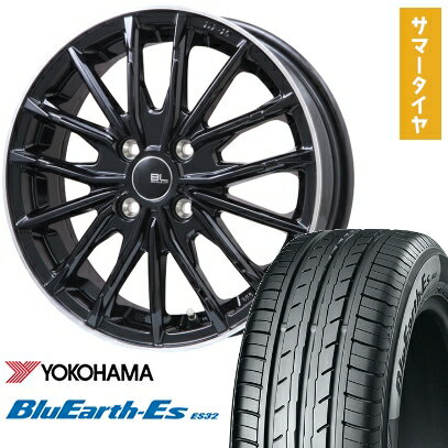 【取付対象】205/55R16 夏タイヤ ホイール4本セット YOKOHAMA ブルーアース ES32 (5/100車用) BRANDLE-LINE DF-10M グロスブラック/リムポリッシュ 16インチ【送料無料】