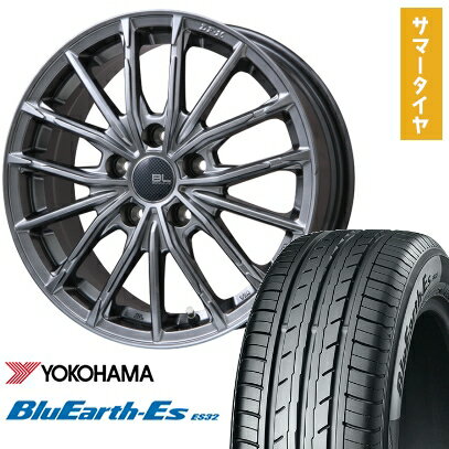 【取付対象】225/40R18 夏タイヤ ホイール4本セット YOKOHAMA ブルーアース ES32 (5/114車用) BRANDLE-LINE DF-10M ハイパーグレー 18インチ【送料無料】
