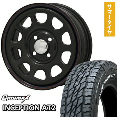 【取付対象】145/80R12 夏タイヤ ホイール4本セット 軽トラ 軽バン グリップマックス インセプション A/TII RWL 80/78N(限定) モリタ デイトナズ G2 12インチ【送料無料】