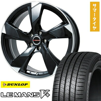 【取付対象】235/40R19 夏タイヤ ホイール4本セット DUNLOP ルマン V+(ファイブプラス) (5/114車用) PREMIX ヴェランV(グロスブラック/リムポリッシュ) 19インチ【送料無料】