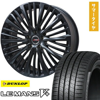【取付対象】245/40R20 夏タイヤ ホイール4本セット DUNLOP ルマン V+(ファイブプラス) (5/114車用) PREMIX MER-X(マットブラック) 20インチ【送料無料】
