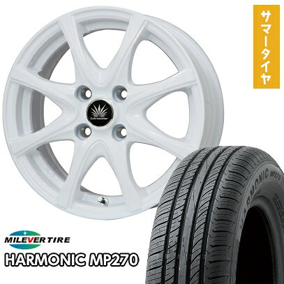 【取付対象】155/65R14 夏タイヤ ホイール4本セット MILEVER ハーモニック MP270(限定) (4/100車用) PREMIX アマルフィV Jr(ホワイト) 14インチ【送料無料】
