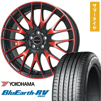 【取付対象】245/35R20 夏タイヤ ホイール4本セット YOKOHAMA ブルーアース RV-03 (5/114車用) BIGWAY LEYSEEN プラバ9M(レッドクリア) 20インチ【送料無料】