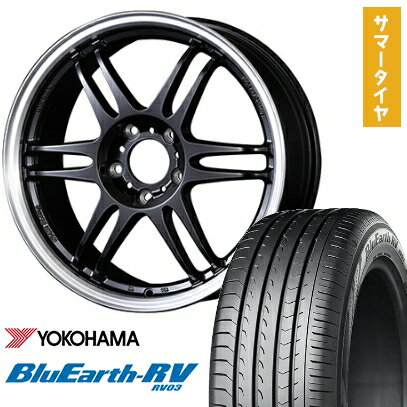 【取付対象】215/55R17 夏タイヤ ホイール4本セット YOKOHAMA ブルーアース RV-03 (5/114車用) KOSEI K-1レーシング レヴ 17インチ【送料無料】