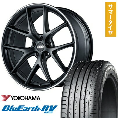 【取付対象】225/45R19 夏タイヤ ホイール4本セット YOKOHAMA ブルーアース RV-03 (5/114車用) BBS GERMANY CI-R サテンブラック 19インチ【送料無料】
