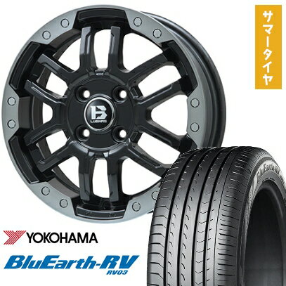 【取付対象】215/60R16 夏タイヤ ホイール4本セット YOKOHAMA ブルーアース RV-03 (5/114車用) BIGWAY B-LUGNAS FRD(マットブラック/ブラッククリアリム) 16インチ【送料無料】