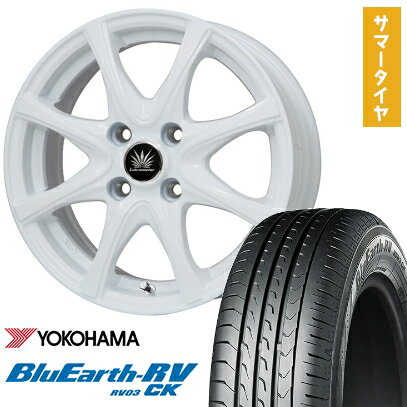 【取付対象】165/60R14 夏タイヤ ホイール4本セット エブリイワゴン YOKOHAMA ブルーアース RV-03CK PREMIX アマルフィV Jr(ホワイト) 14インチ【送料無料】