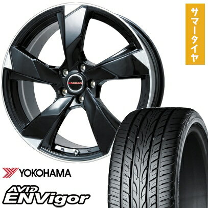 【取付対象】225/40R19 夏タイヤ ホイール4本セット YOKOHAMA エイビッド エンビガーS321 (5/114車用) PREMIX ヴェランV(グロスブラック/リムポリッシュ) 19インチ【送料無料】