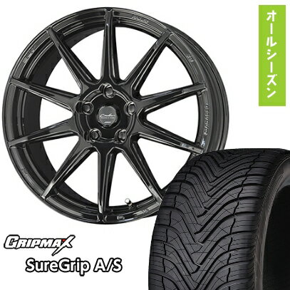 【取付対象】225/60R18 オールシーズンタイヤ ホイール4本セット GRIPMAX シュアグリップ オールシーズン(限定) (5/114車用) KYOHO サーキュラー C10R 18インチ【送料無料】