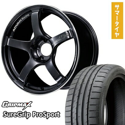 【取付対象】215/45R18 夏タイヤ ホイール4本セット GRIPMAX シュアグリップ PRO SPORTS BSW（限定） (5/114車用) YOKOHAMA アドバンレーシング TC4 18インチ【送料無料】
