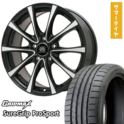 【取付対象】225/40R18 夏タイヤ ホイール4本セット GRIPMAX シュアグリップ PRO SPORTS BSW（限定） (5/114車用) PREMIX アマルフィV Jr(ブラックポリッシュ) 18インチ【送料無料】